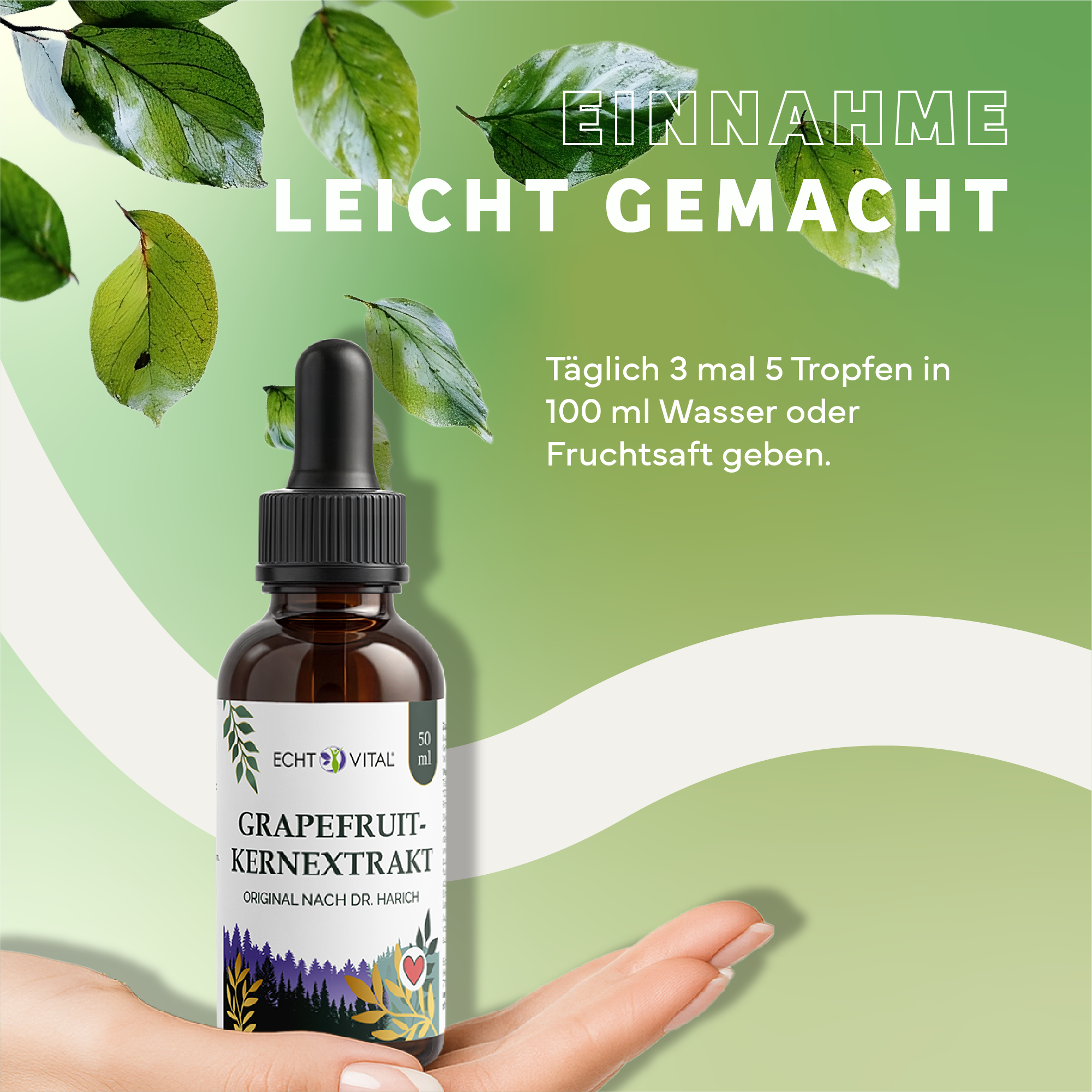 Kräuterig, Kräuter, Werbung, Plakat, Blatt, Grapefruit, Kernextrakt, Tropfen, Flasche, 50 ml