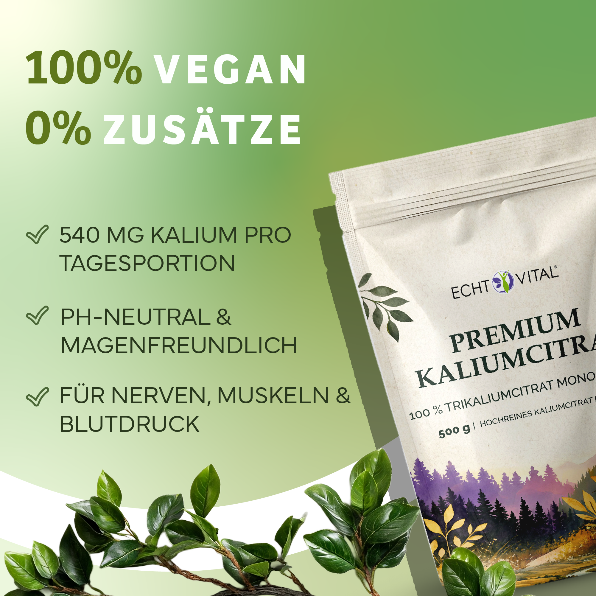 Werbung, Plakat, Kräuter, Pflanze, Kalium, Kaliummitrat, Nahrungsergänzung, Vitamine, Paket