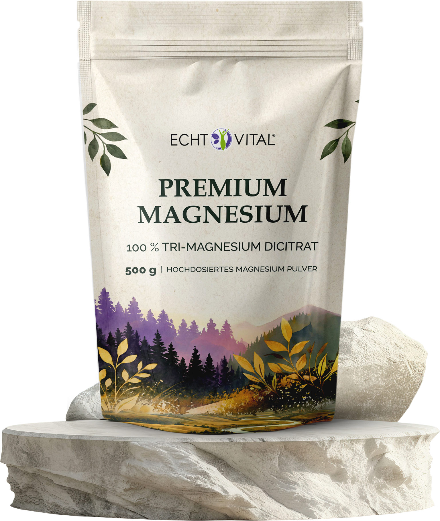 Blume, Pflanze, Puder, Magnesiumpulver, Premium Magnesium, 100% Dicitrate, Hochdosiertes Pulver, Tri-Magnesium