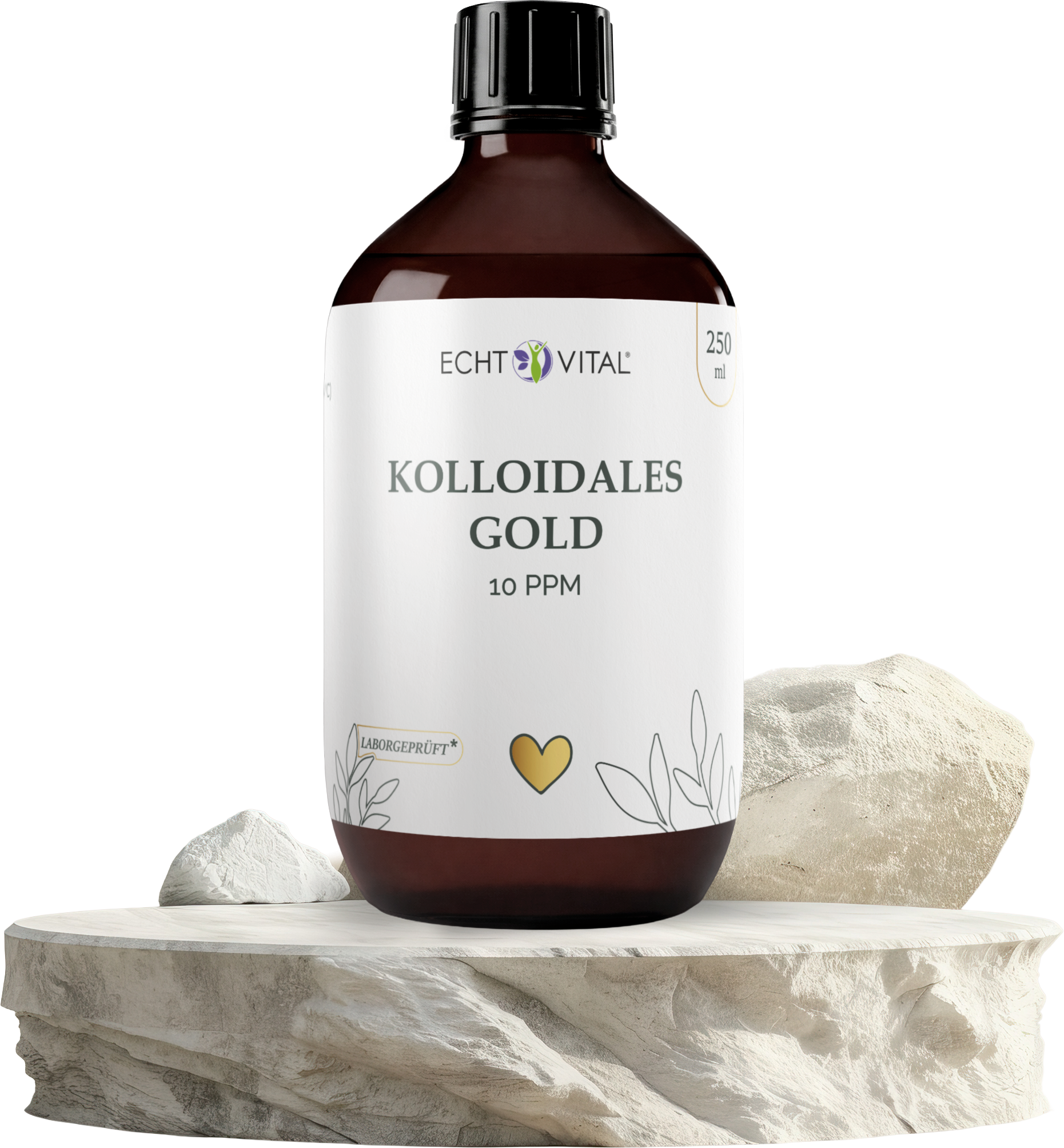 Kolloidales, Gold, 10 ppm, Proteinergänzungsflasche, Flasche mit Flüssigkeit